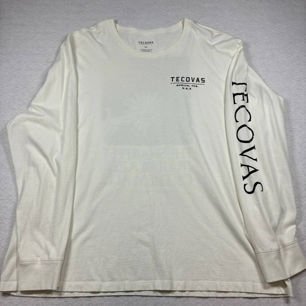 Tecovas Austin Texas Graphic T Shirt XXL Long Sleeve Spell Out‎ Sleeve